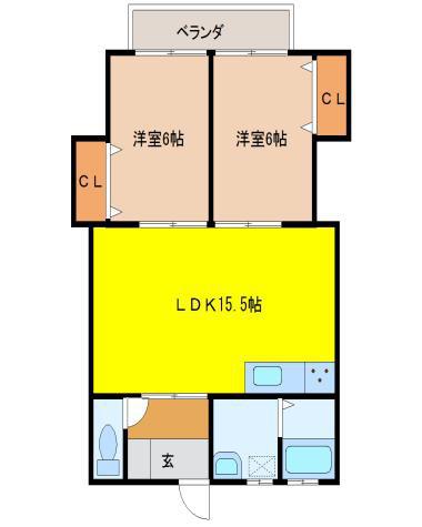 ラ・メゾン山口Ⅵ 2LDK 202号室
