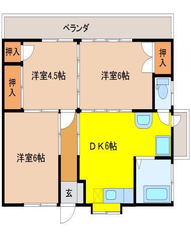 サンパレス吉岡 203号室 3DK
