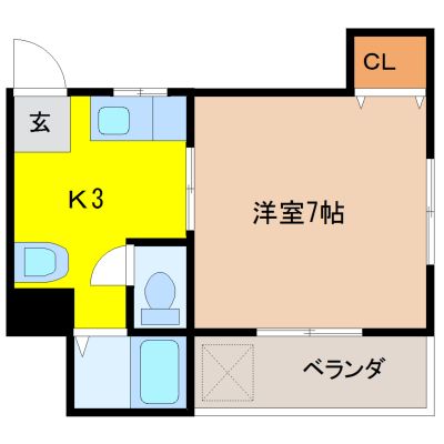 アベニュー白木　301　1K