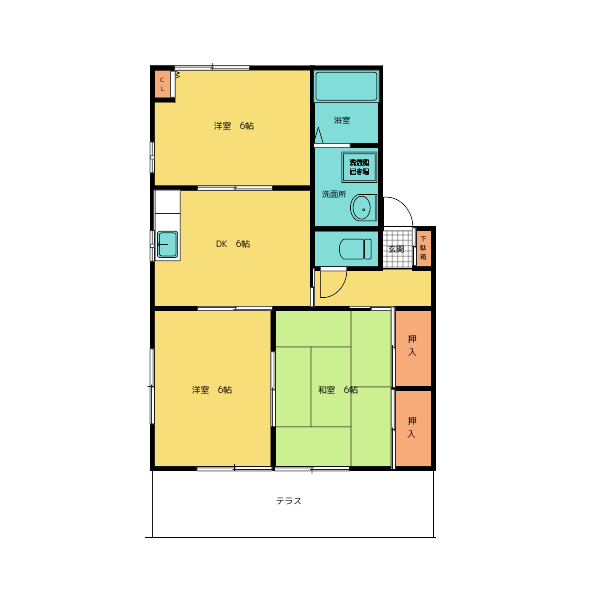 メイプルガーデン　B102　3DK