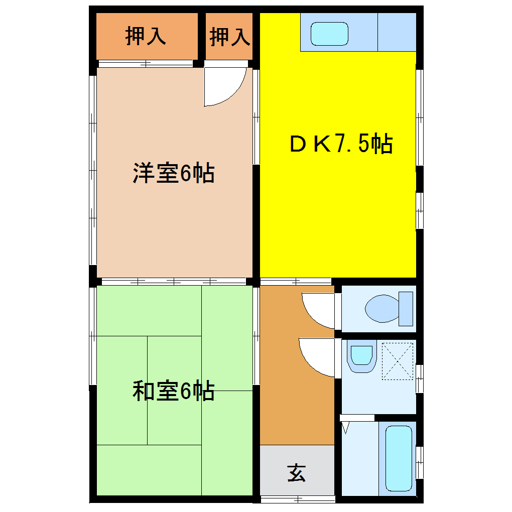 神吉アパート　101　2DK