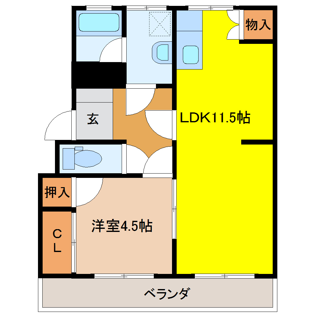 須田尾ハイツ 201 1LDK