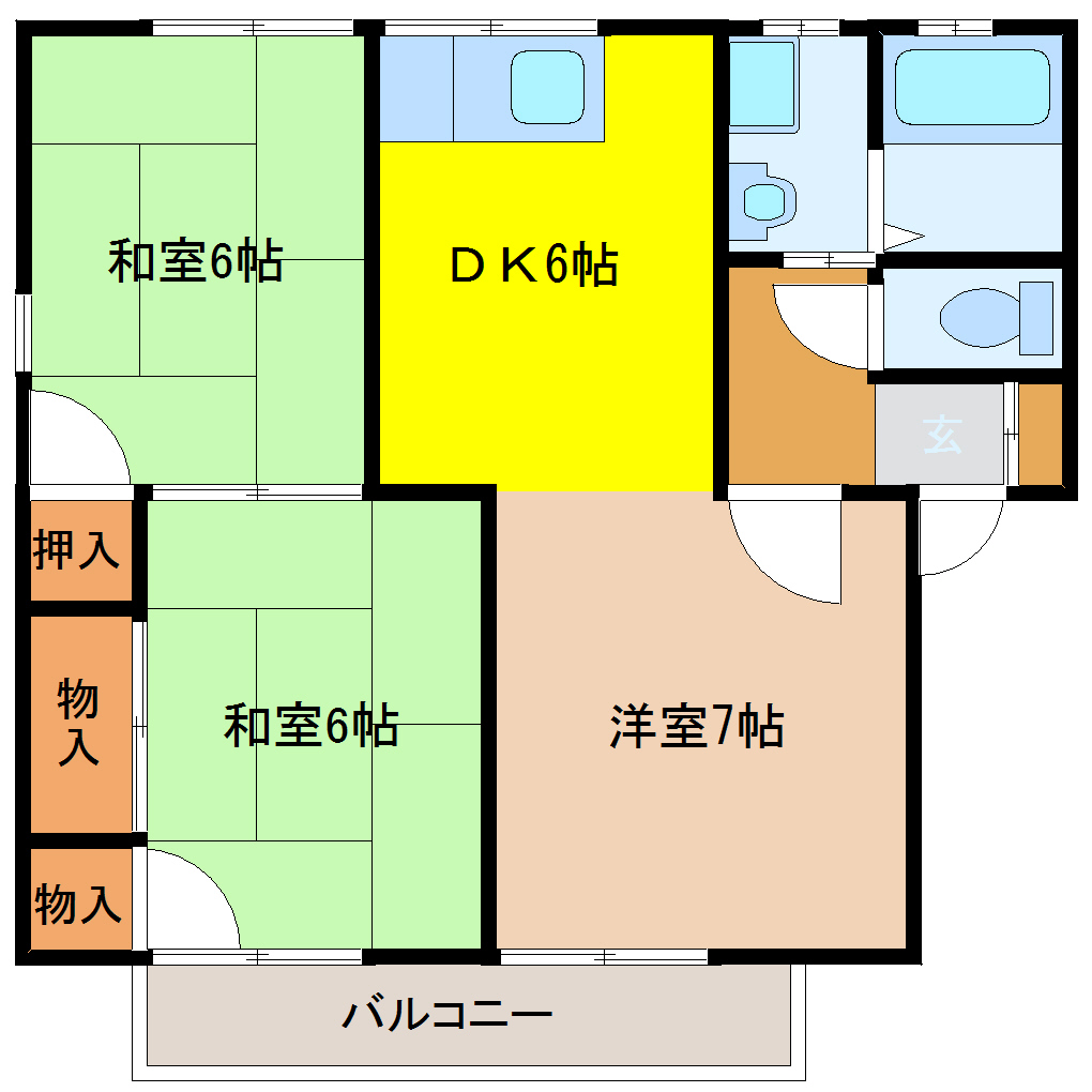 セジュール赤崎 A棟 201 3DK
