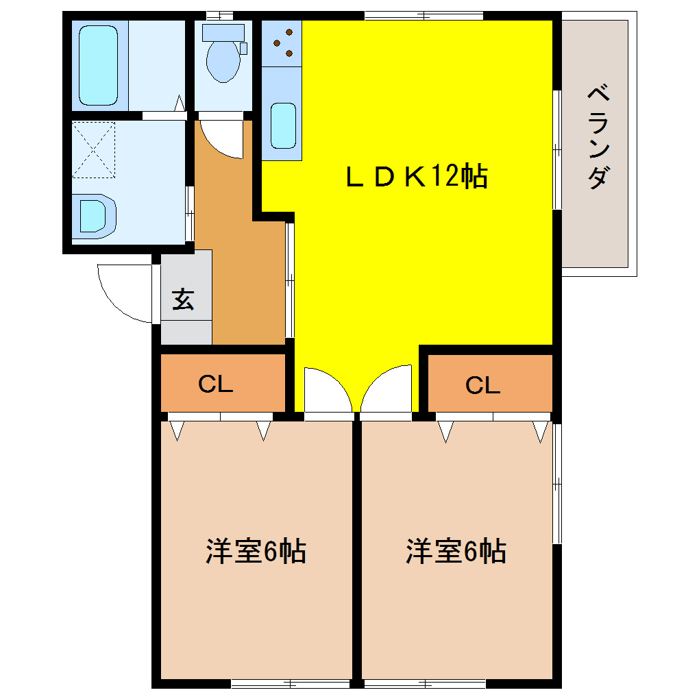 ラ・メゾン黒髪　202　2LDK