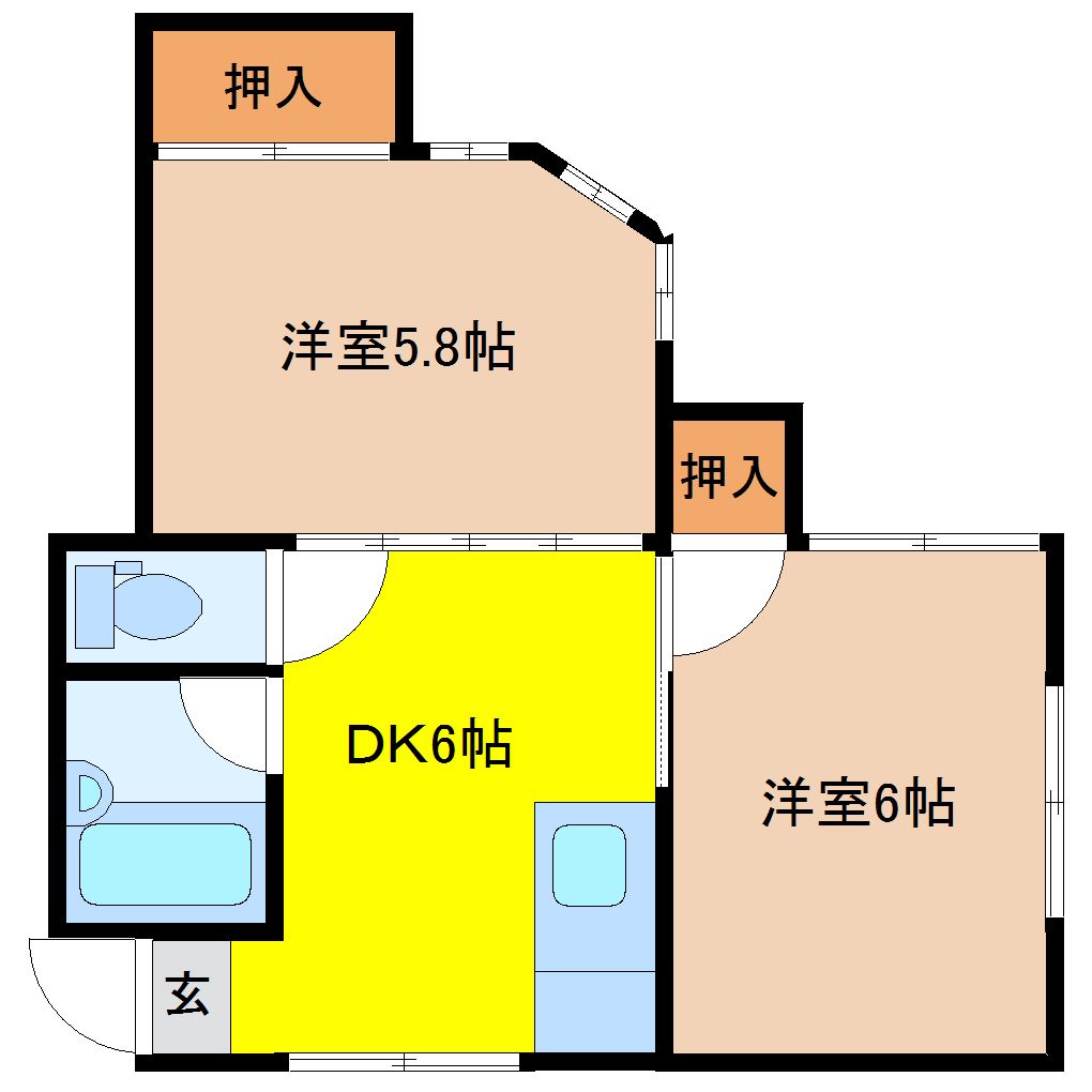 サンパレス壱番館 102 2DK