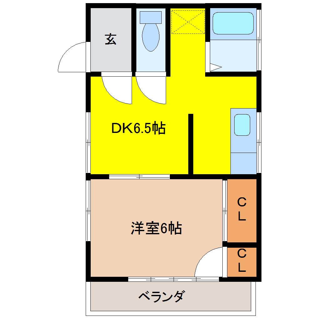 樋口貸家(2戸1）　1号室　1DK
