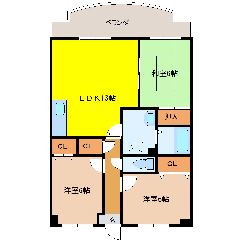 セリーヌ黒髪 404 3LDK