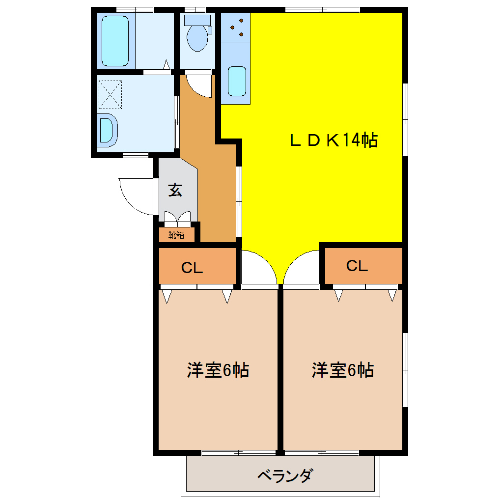 ラ・メゾン中里　A202　2LDK