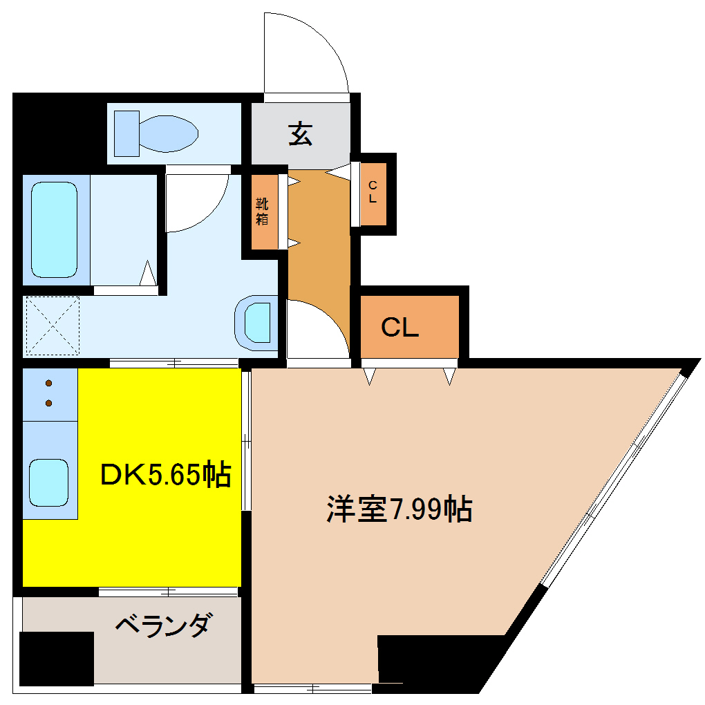 DKビル 402 1DK