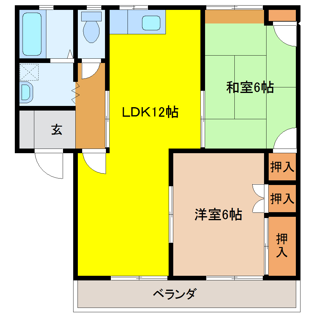 フレグランス矢峰A 201 2LDK