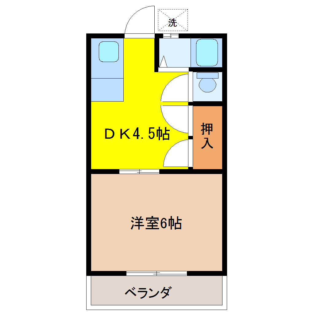 リゾートインパステル 402 1DK