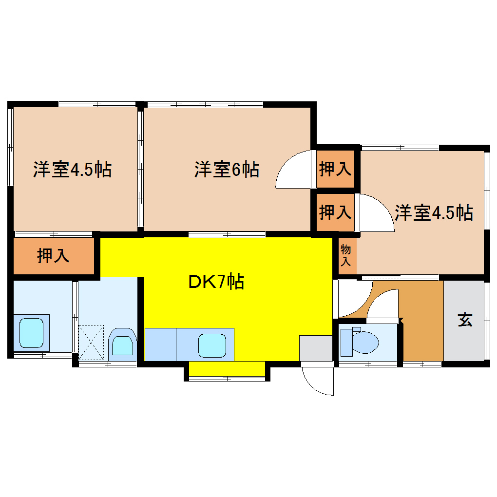 宮崎貸家(下) 3DK