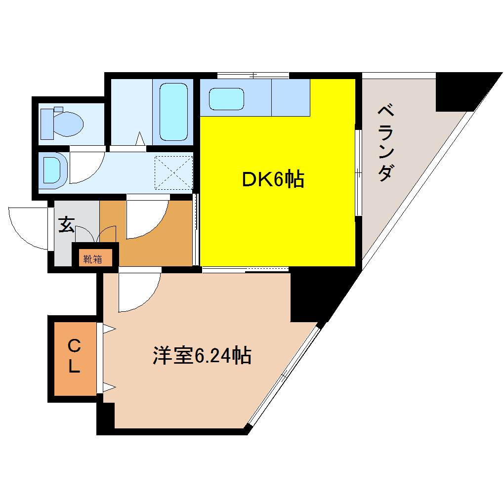 DKビル 601 1DK