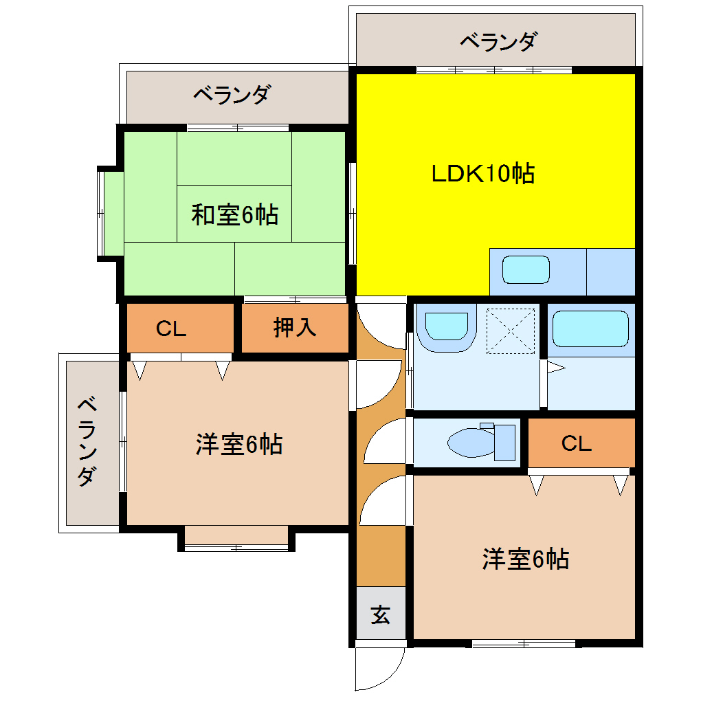 天神サニーコートハイツ 201 3LDK